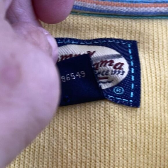 Tommy Bahama Mens Sweater Large Pullover 1/4 Zip Knit Long Sleeve Casual Yellow - Picture 4 of 9